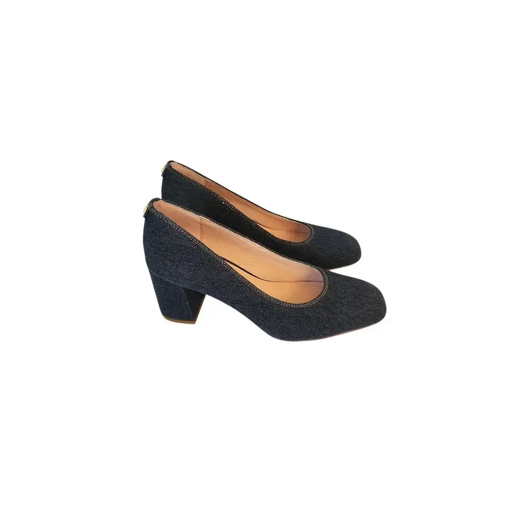 Jack Rogers Lenora Denim Pump Heel Blue Denim 7.5